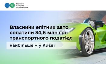 Власники елітних авто сплатили 34,6 млн грн транспортного податку: найбільше – у Києві