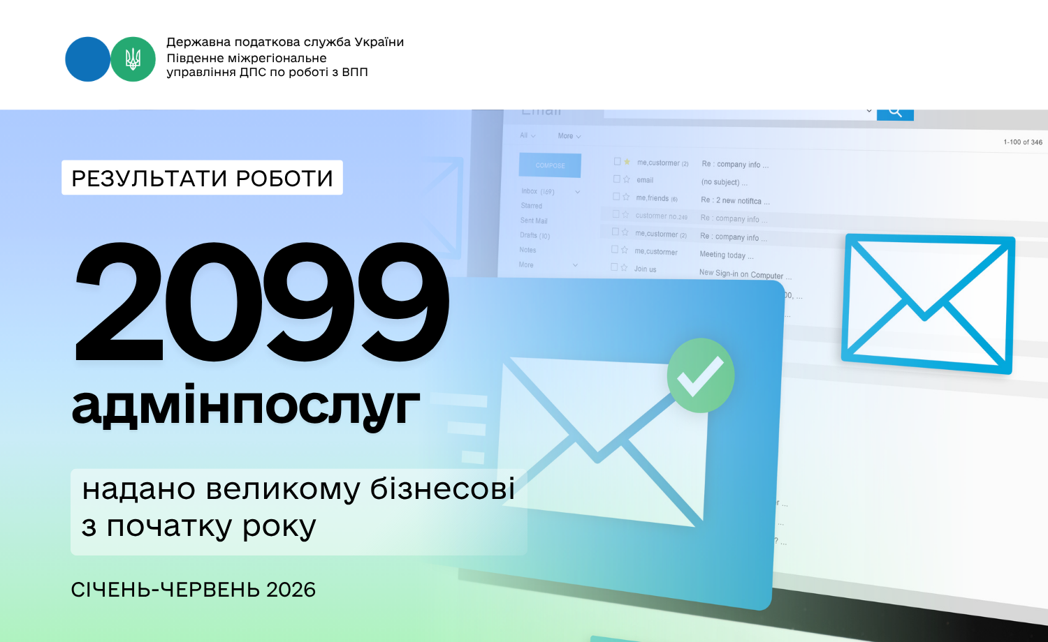 2 099 адміністративних послуг за півріччя: результати роботи Південного міжрегіонального управління ДПС